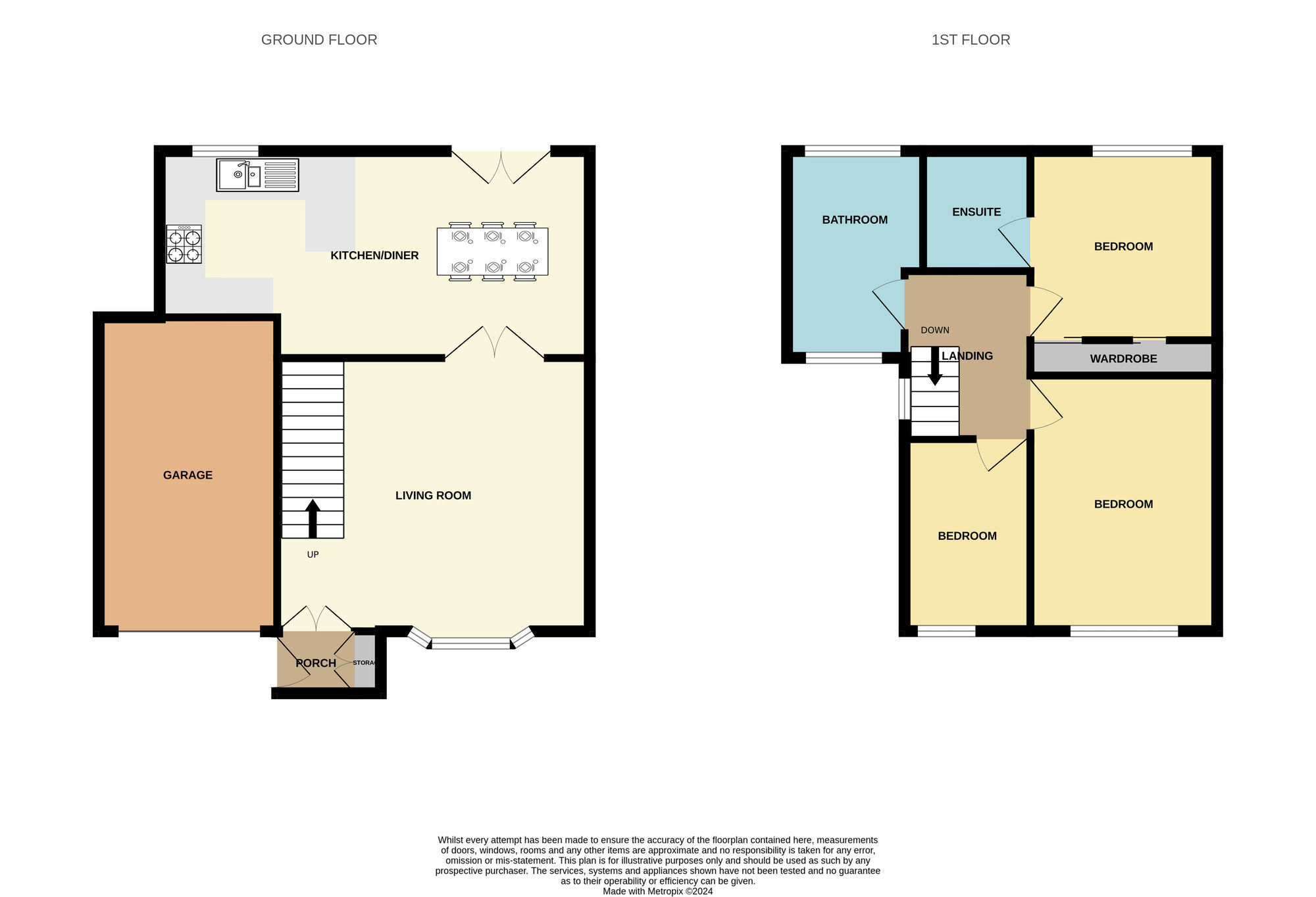 Floorplan of 3 bedroom Semi Detached House for sale, Meath Way, Guisborough, North Yorkshire, TS14