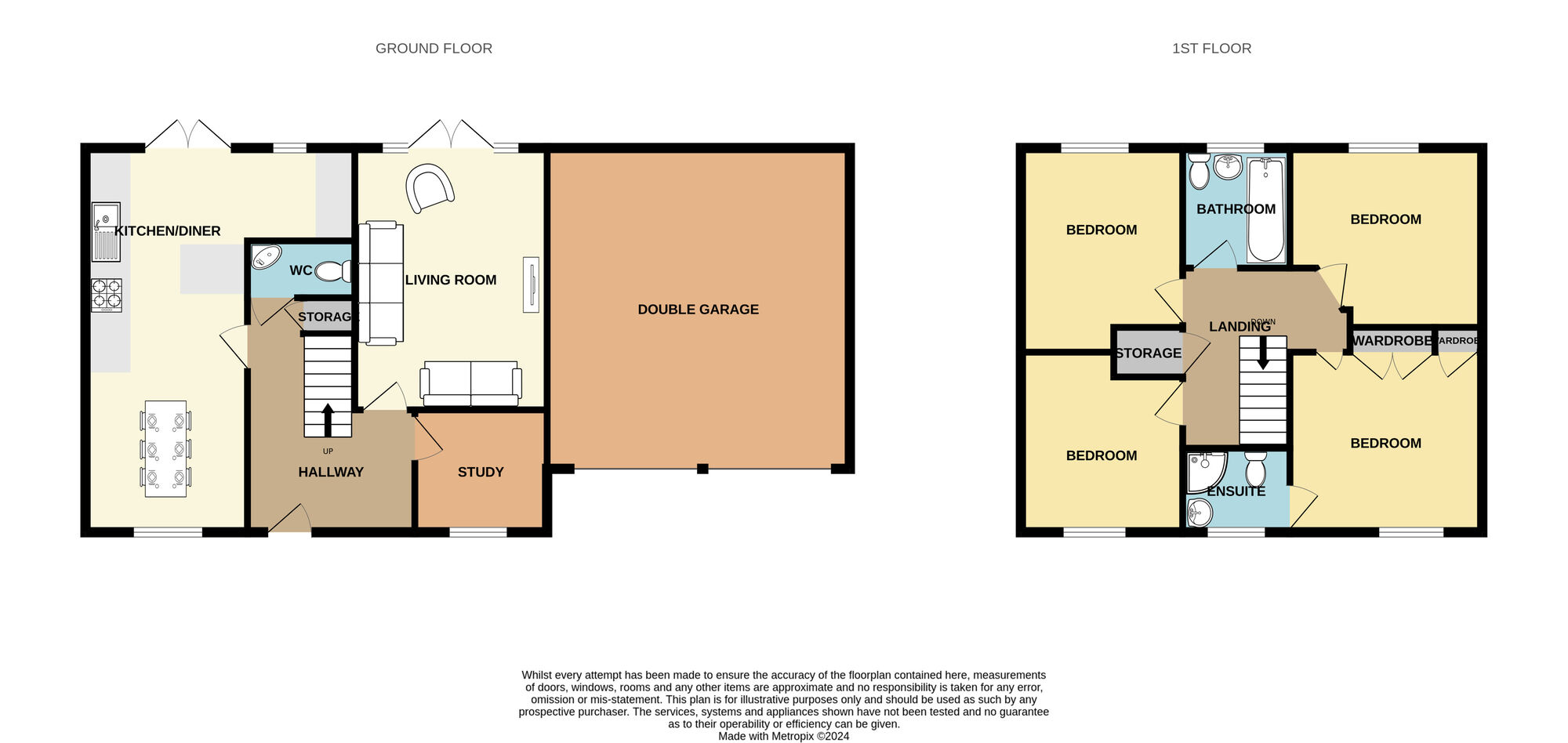 Floorplan of 4 bedroom Detached House for sale, Brambling Drive, Guisborough, North Yorkshire, TS14