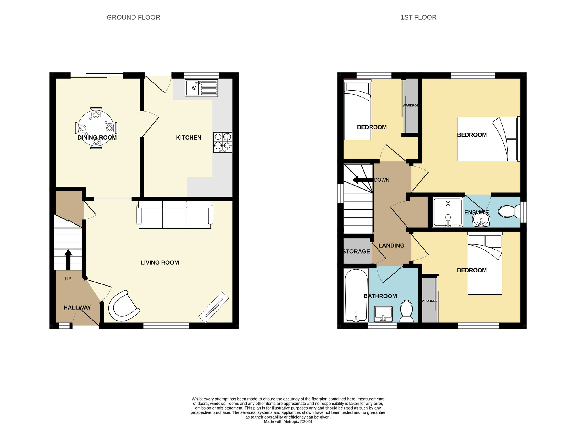 Floorplan of 3 bedroom Detached House for sale, Lawns Gill, Skelton-in-Cleveland, North Yorkshire, TS12