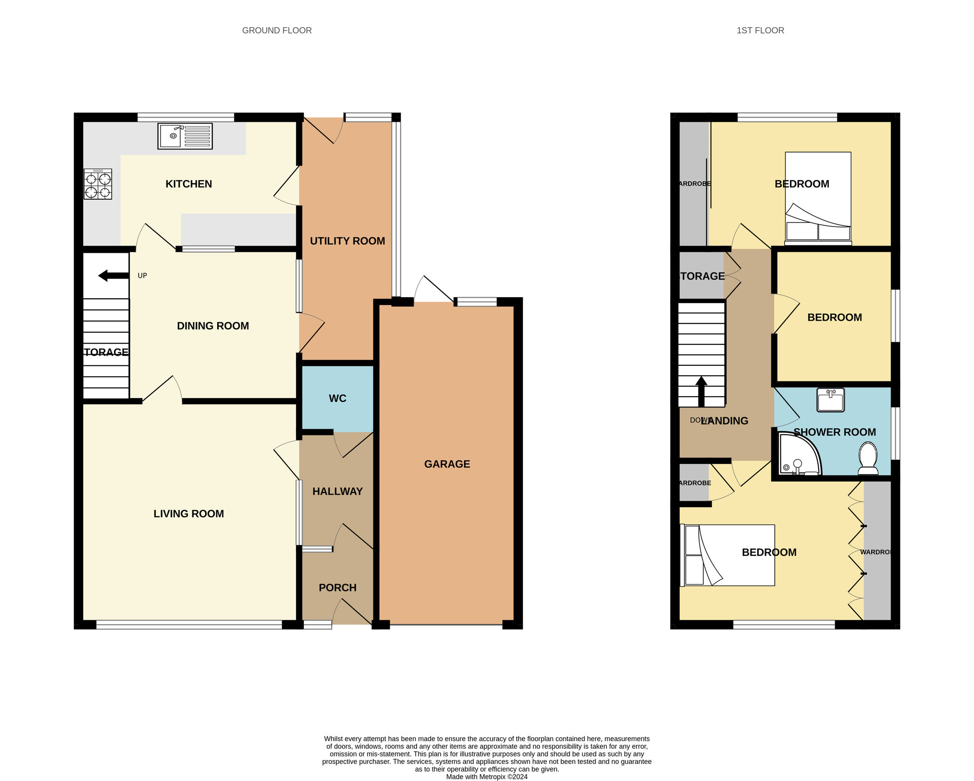 Floorplan of 3 bedroom Link Detached House for sale, Whitby Avenue, Guisborough, North Yorkshire, TS14