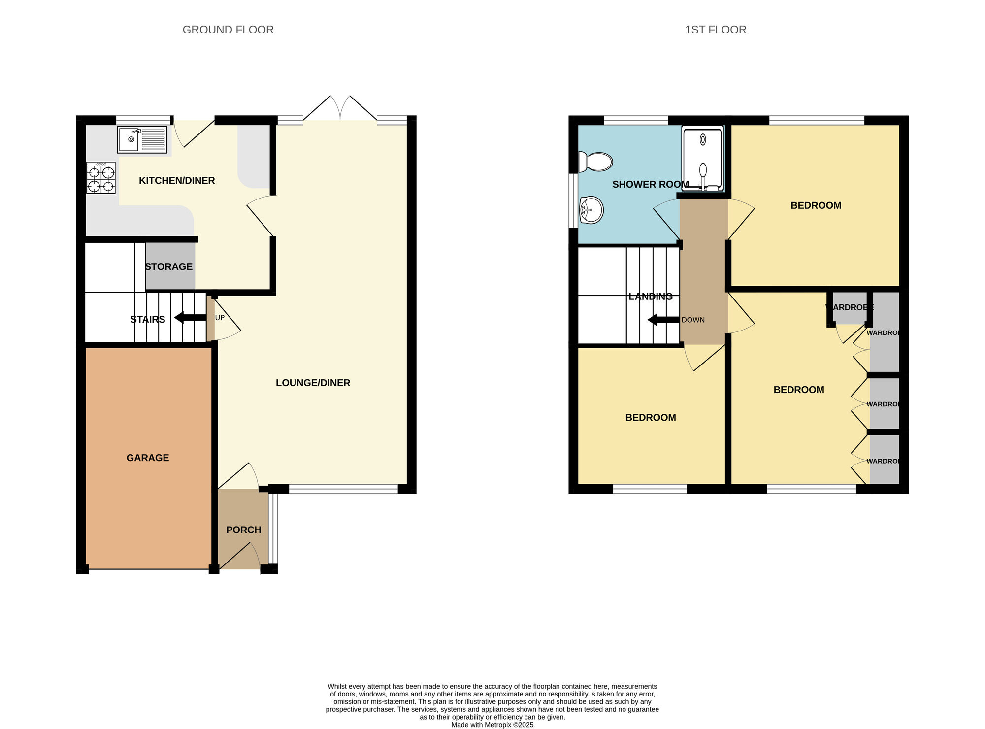 Floorplan of 3 bedroom Semi Detached House for sale, Enfield Chase, Guisborough, North Yorkshire, TS14