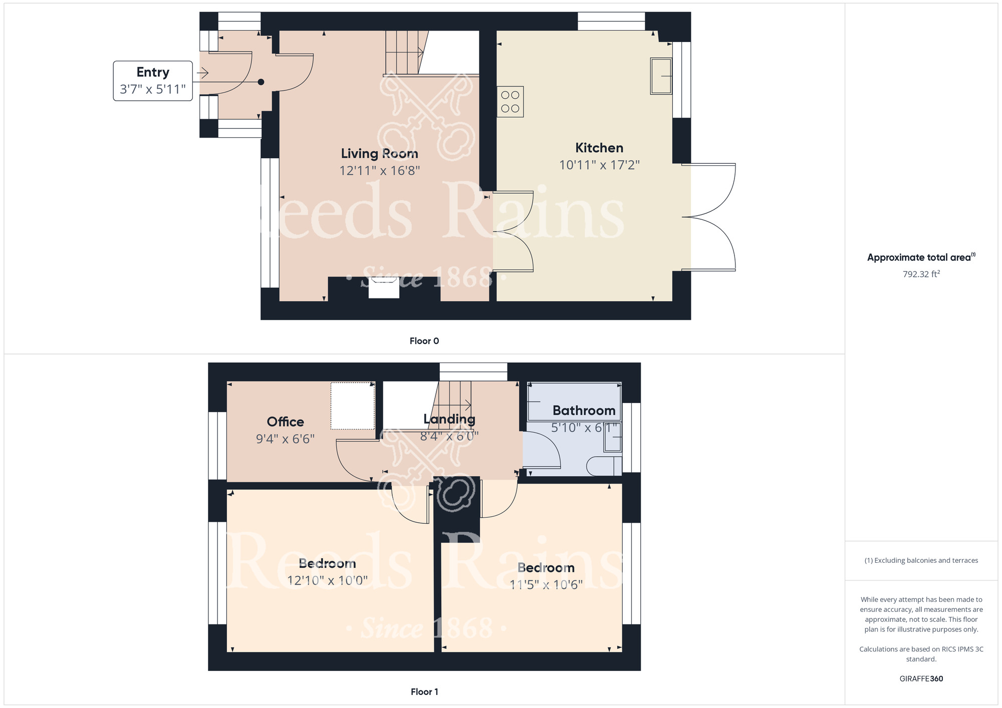 Floorplan of 3 bedroom Semi Detached House for sale, Lauderdale Drive, Guisborough, North Yorkshire, TS14