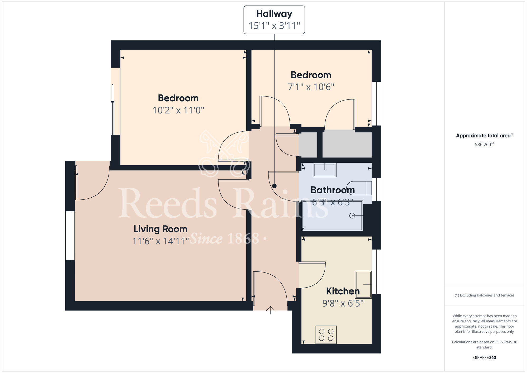 Floorplan of 2 bedroom  Flat for sale, Finchlay Court, Middlesbrough, North Yorkshire, TS5