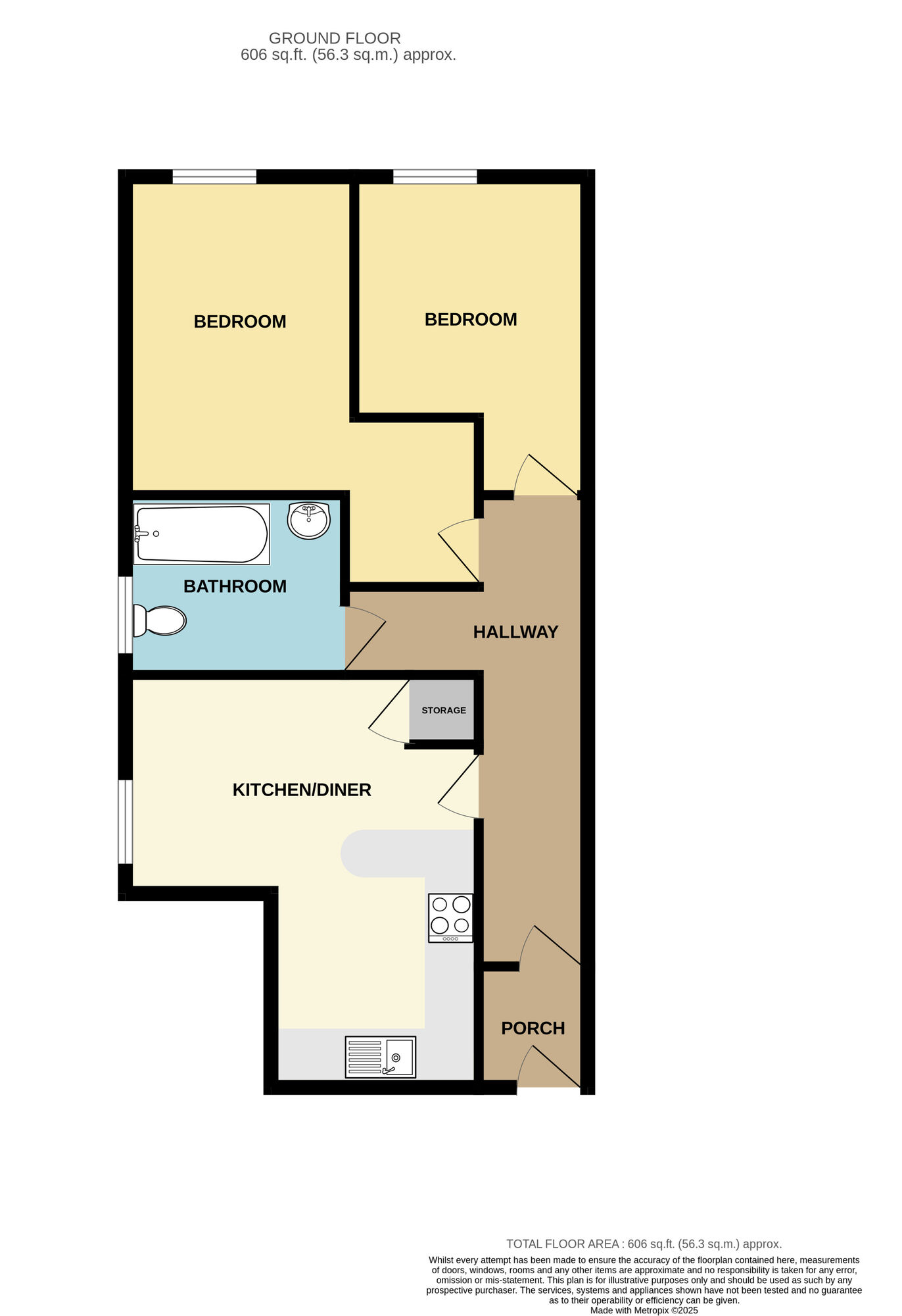 Floorplan of 2 bedroom  Flat for sale, Whitby Lane, Guisborough, North Yorkshire, TS14