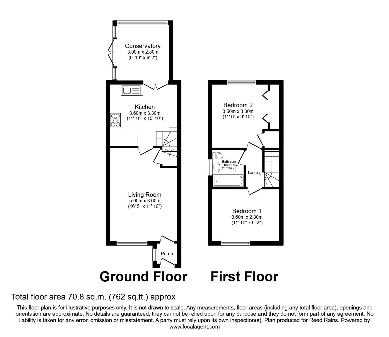 Floorplan of 2 bedroom Semi Detached House to rent, George Cartwright Close, Norton, North Yorkshire, YO17