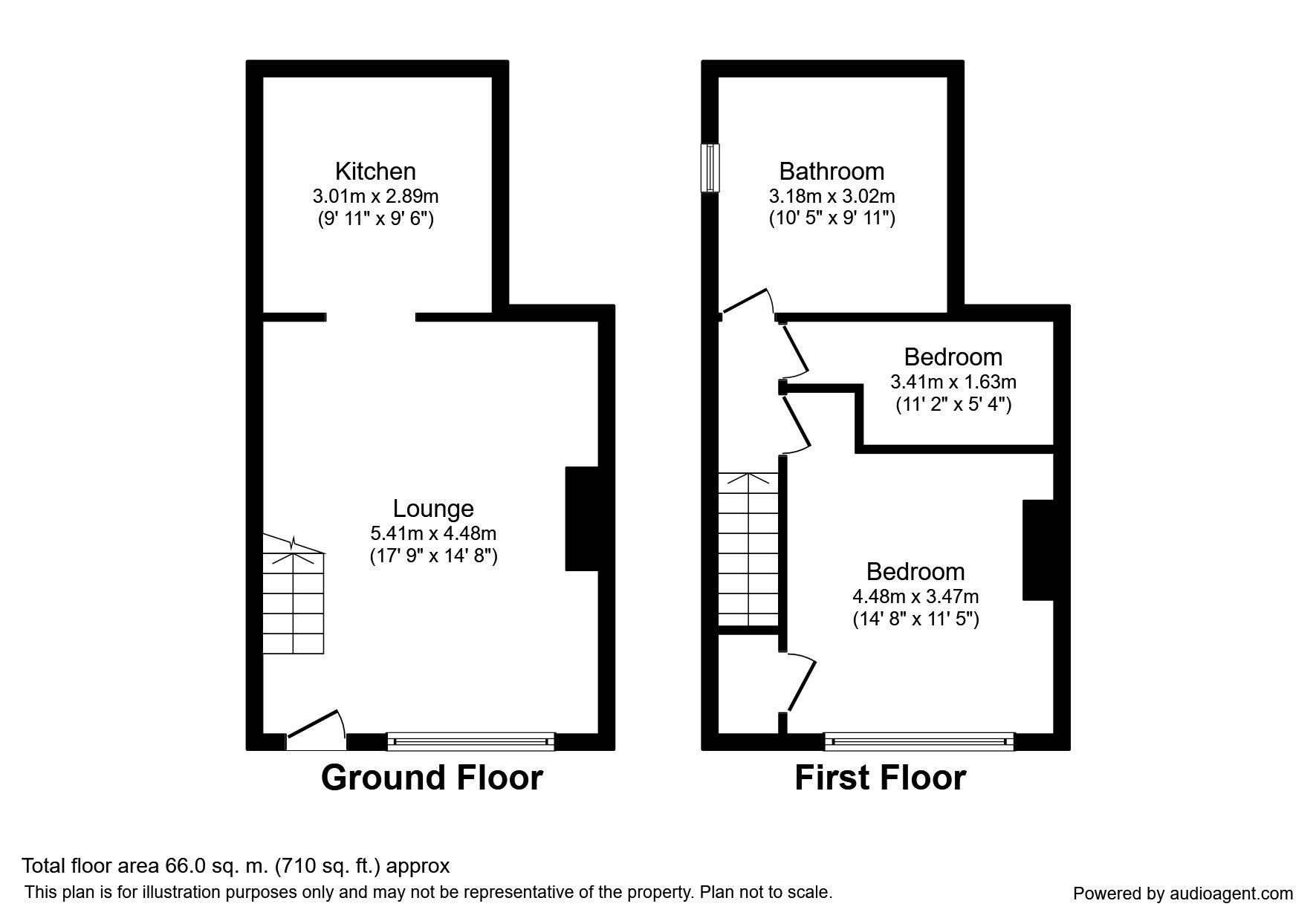 Floorplan of 2 bedroom Mid Terrace House to rent, Hall Street North, Halifax, West Yorkshire, HX3