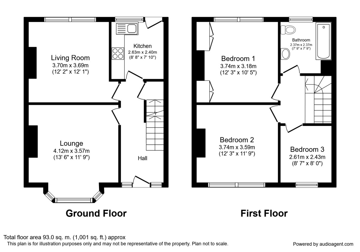 Floorplan of 3 bedroom Mid Terrace House to rent, Huddersfield Road, Halifax, West Yorkshire, HX3