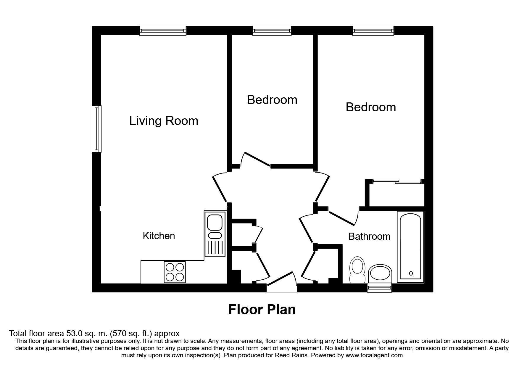 Floorplan of 2 bedroom  Flat to rent, Maltings Road, Halifax, West Yorkshire, HX2