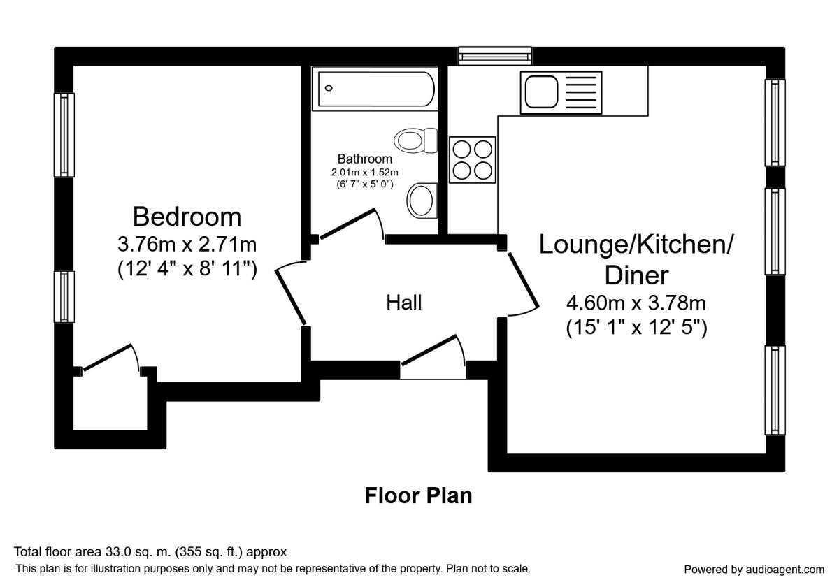 Floorplan of 1 bedroom  Flat to rent, Sunderland Street, Halifax, West Yorkshire, HX1