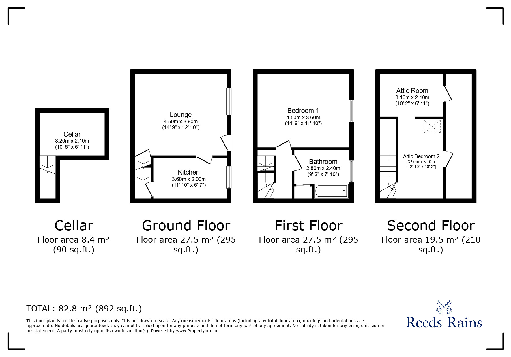 Floorplan of 2 bedroom Mid Terrace House for sale, Browning Avenue, Halifax, West Yorkshire, HX3