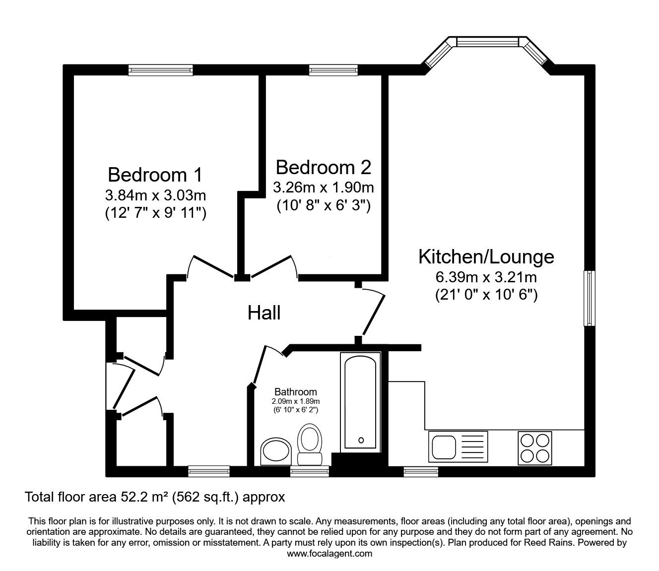 Floorplan of 2 bedroom  Flat for sale, Spinners Close, Halifax, West Yorkshire, HX1