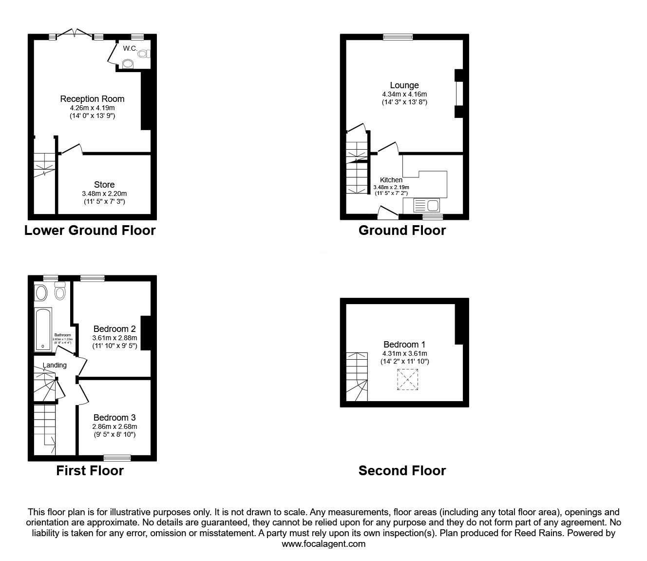 Floorplan of 3 bedroom Mid Terrace House for sale, Langton Street, Sowerby Bridge, West Yorkshire, HX6