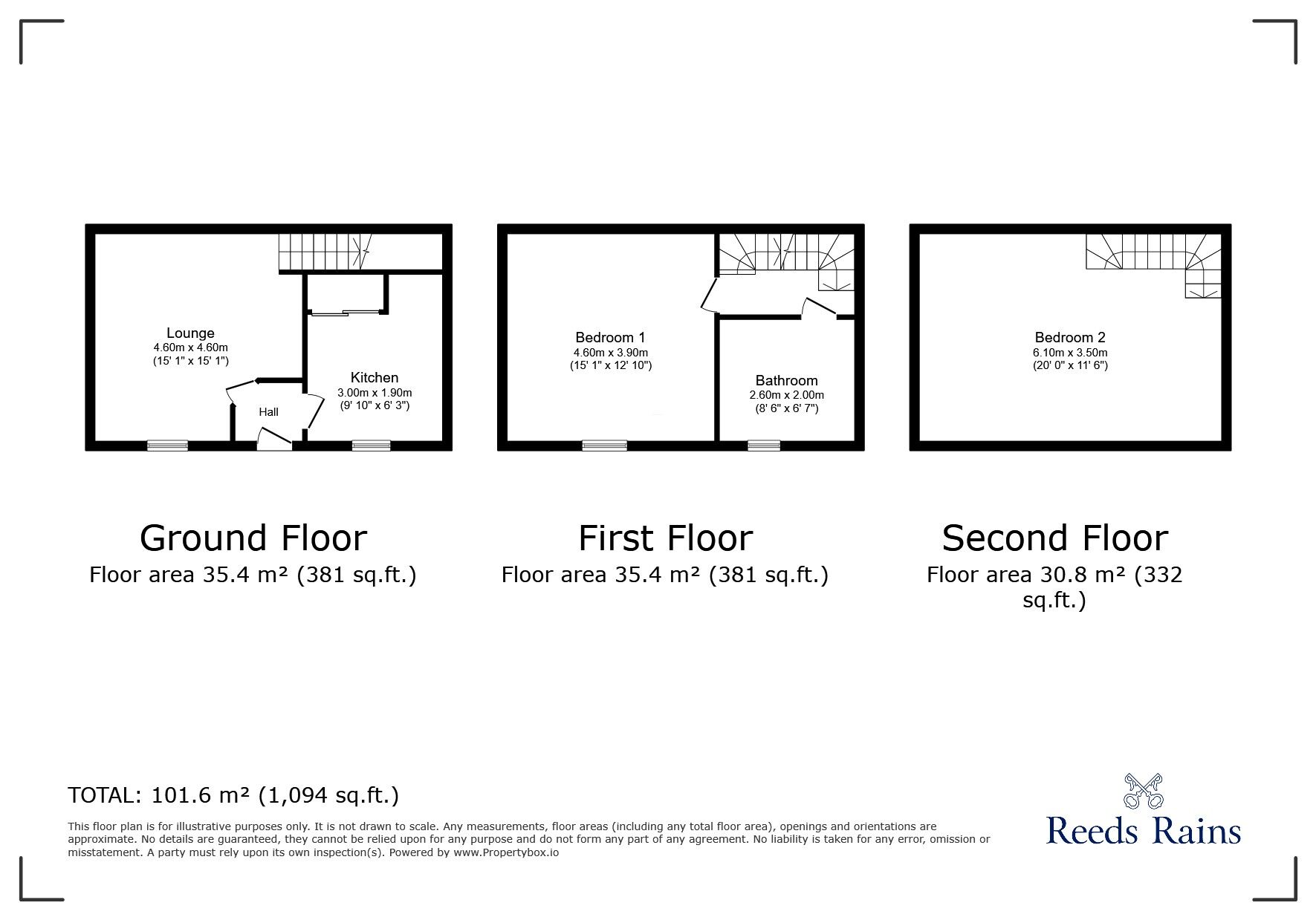 Floorplan of 2 bedroom Mid Terrace House for sale, Mayfield Grove, Halifax, West Yorkshire, HX1