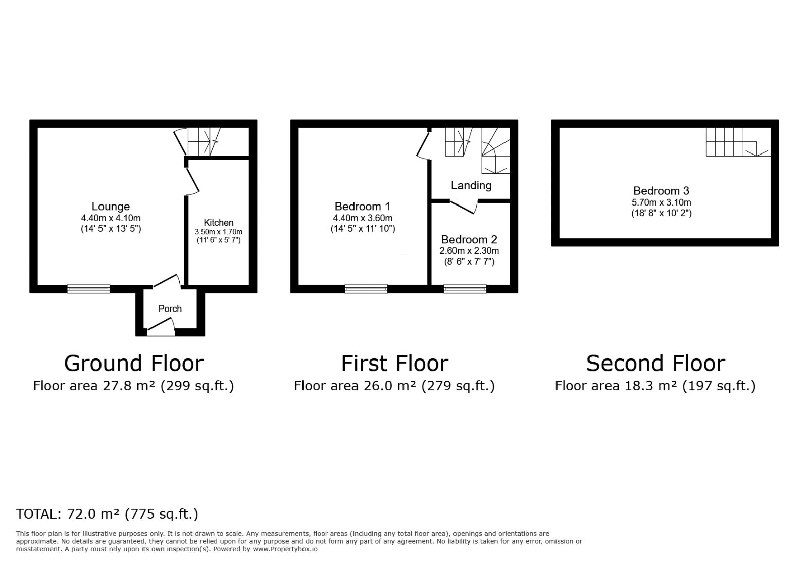 Floorplan of 2 bedroom Mid Terrace House for sale, Tennyson Street, Halifax, West Yorkshire, HX3