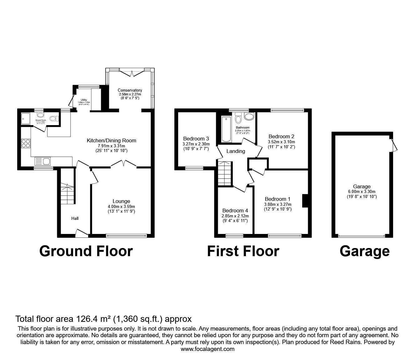 Floorplan of 4 bedroom Detached House for sale, High Lane, Halifax, West Yorkshire, HX2