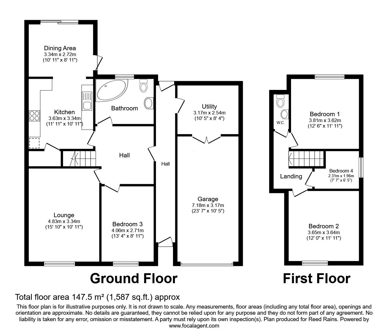 Floorplan of 4 bedroom Semi Detached House for sale, Illingworth Avenue, Halifax, West Yorkshire, HX2