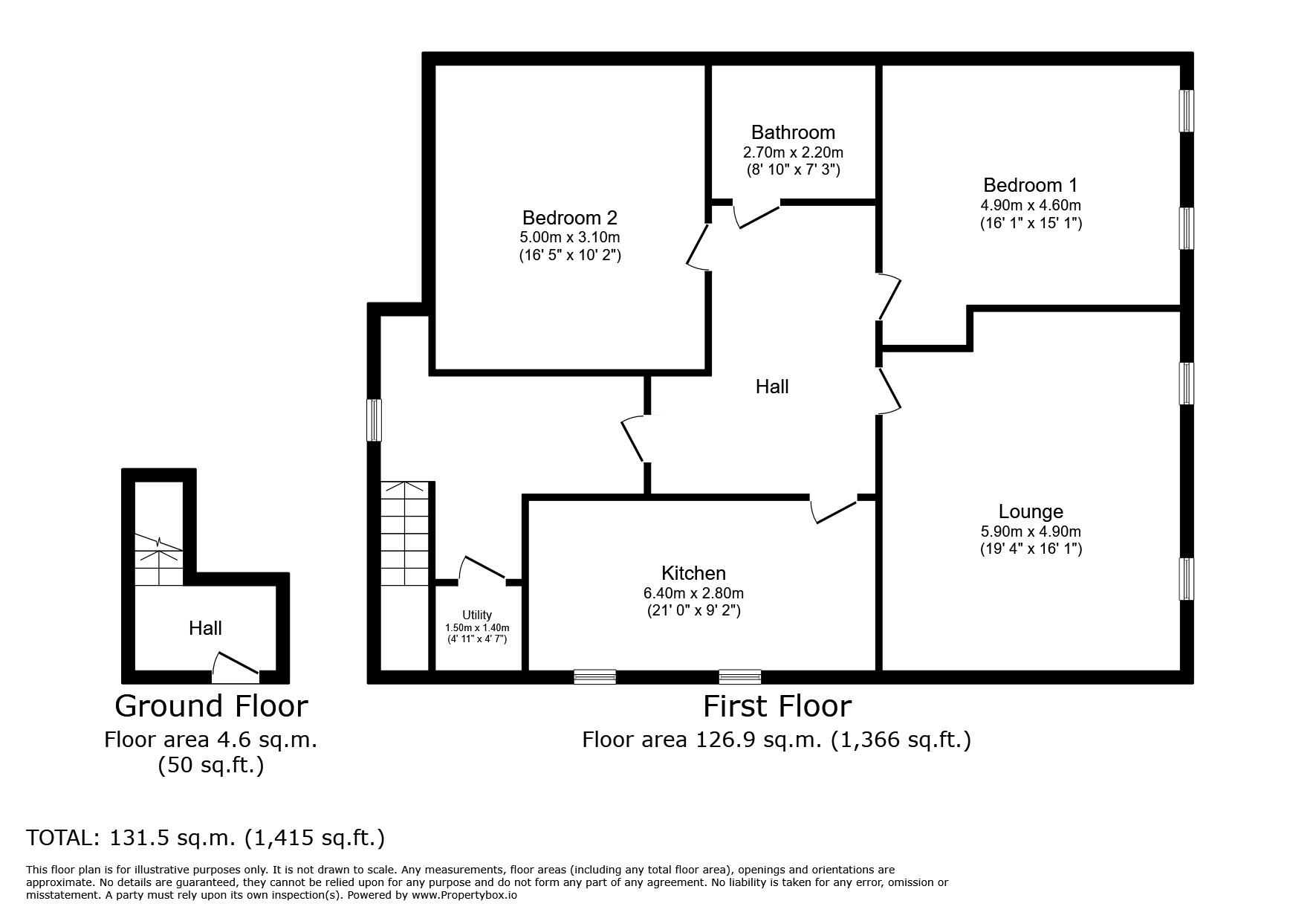 Floorplan of 2 bedroom  Flat for sale, West View, Boothtown, West Yorkshire, HX3