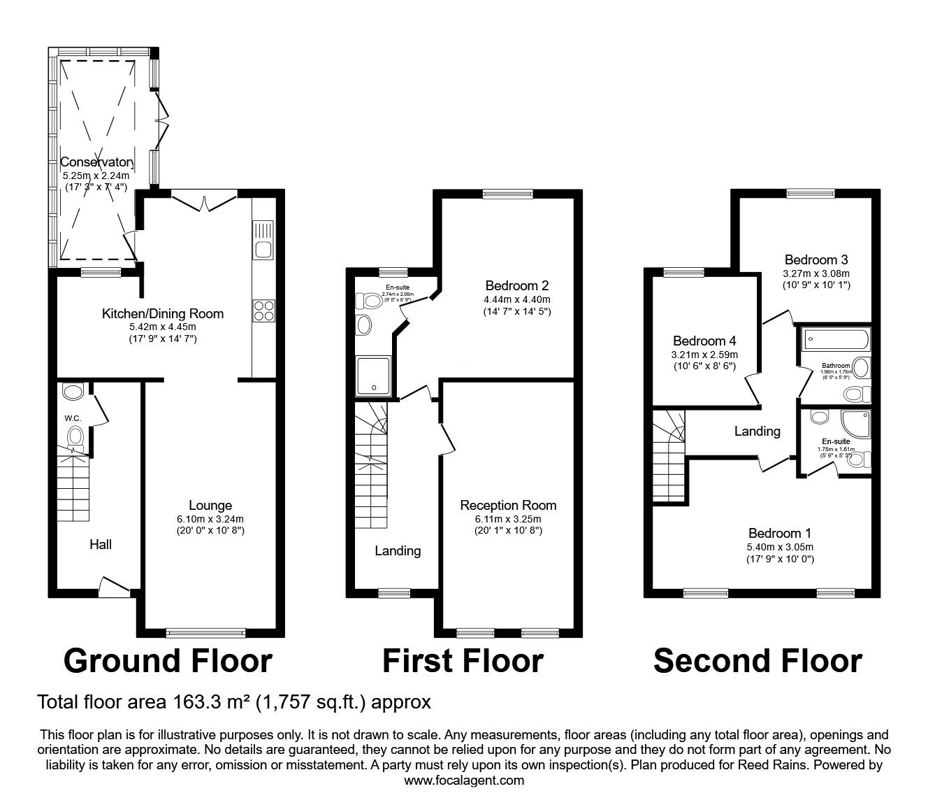 Floorplan of 4 bedroom Semi Detached House for sale, Larch Close, Wheatley, West Yorkshire, HX2