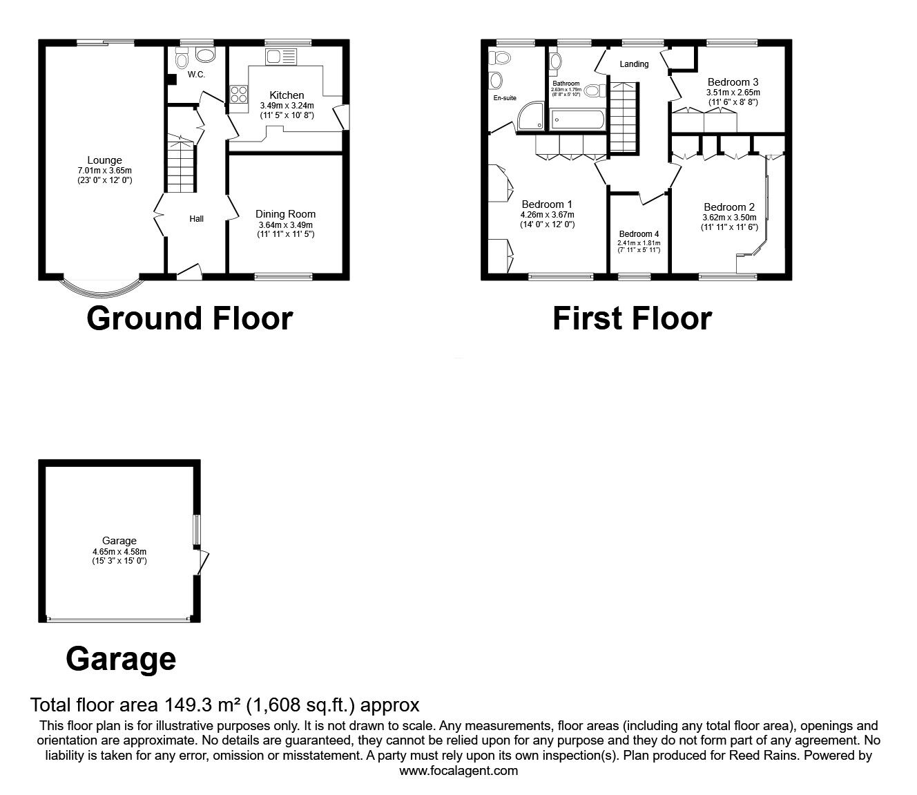 Floorplan of 4 bedroom Detached House for sale, Central Park, Halifax, West Yorkshire, HX1