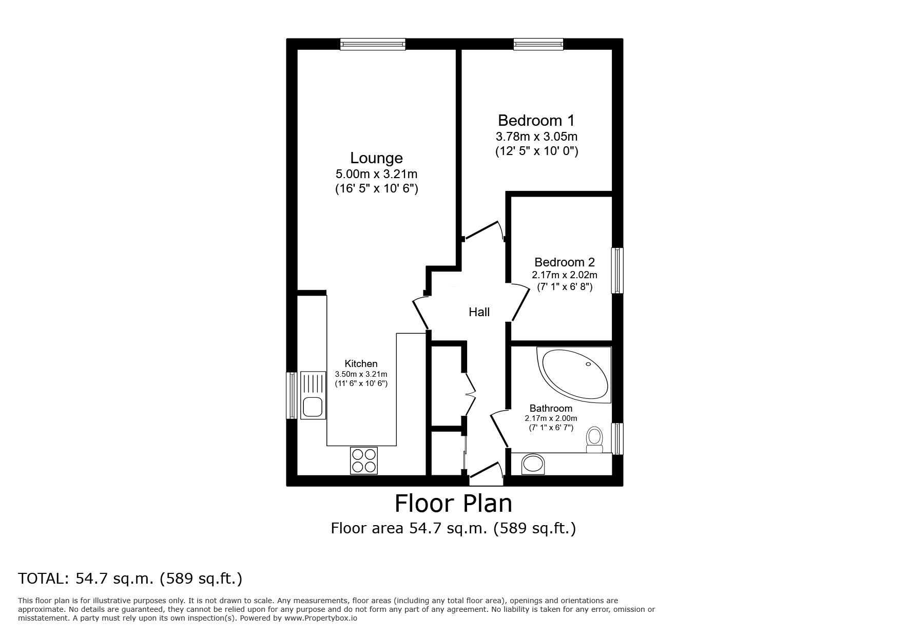 Floorplan of 2 bedroom  Flat to rent, King Cross Street, Halifax, West Yorkshire, HX1