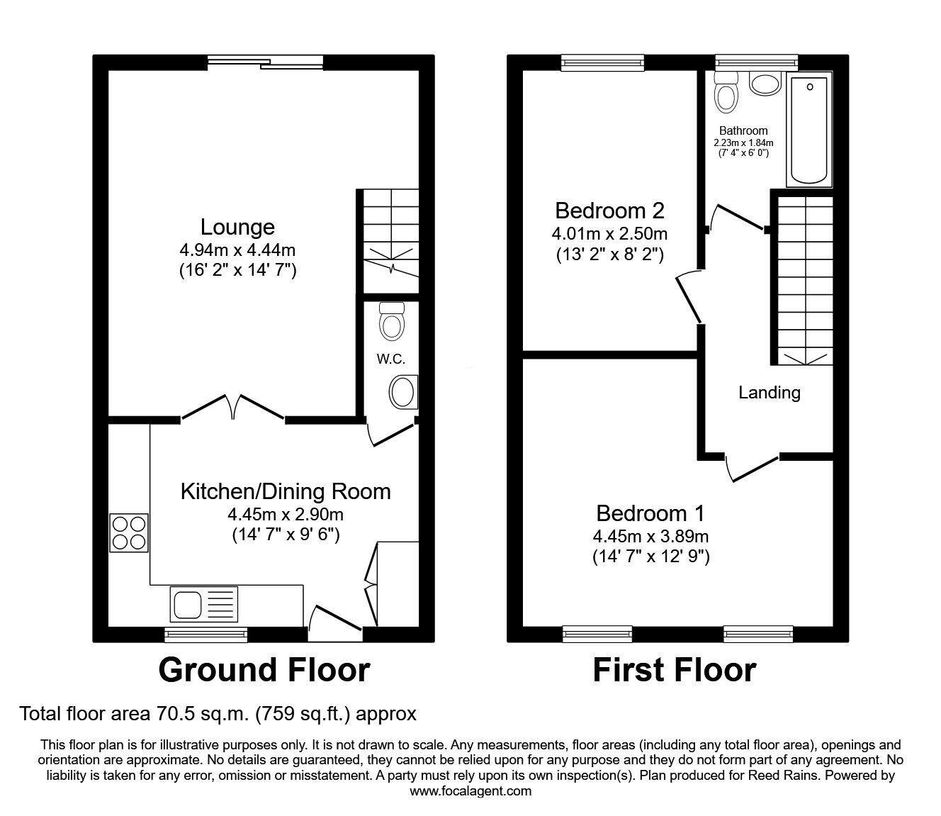 Floorplan of 2 bedroom End Terrace House for sale, St. Peters Avenue, Sowerby Bridge, West Yorkshire, HX6