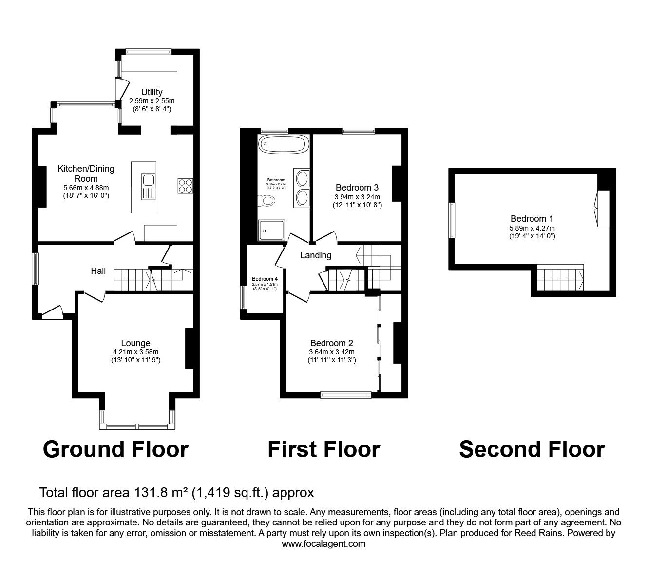 Floorplan of 4 bedroom Semi Detached House for sale, Keighley Road, Halifax, West Yorkshire, HX2