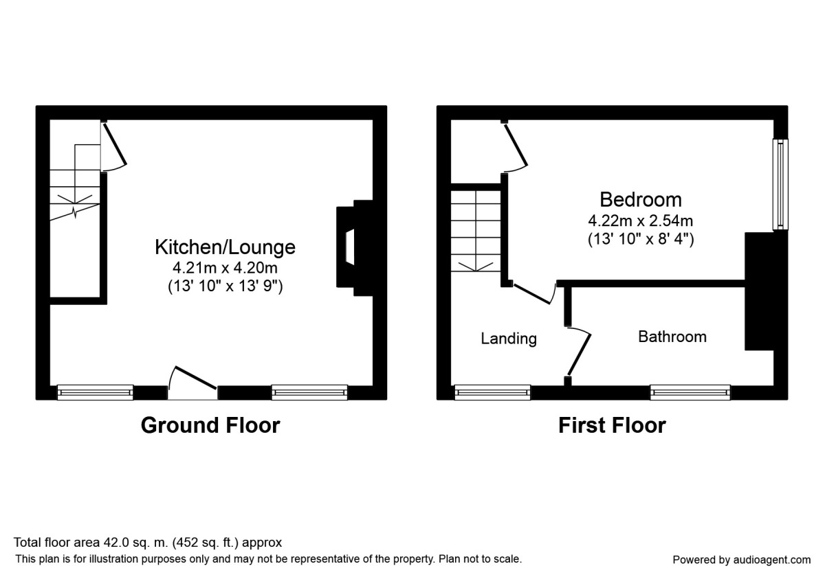 Floorplan of 1 bedroom End Terrace House for sale, Beacon Road, Bradford, West Yorkshire, BD6