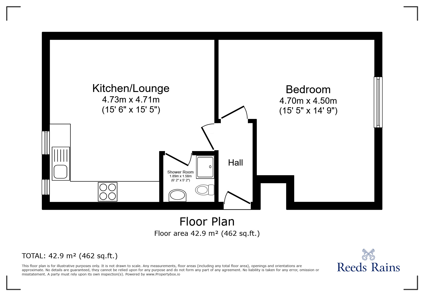 Floorplan of 1 bedroom  Flat to rent, Northgate, Halifax, West Yorkshire, HX1