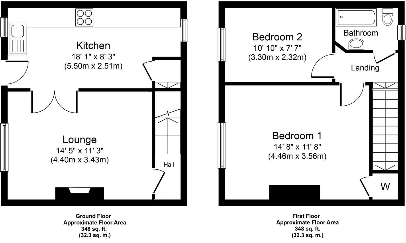 Floorplan of 2 bedroom Mid Terrace House for sale, Rochdale Road, Triangle, West Yorkshire, HX6