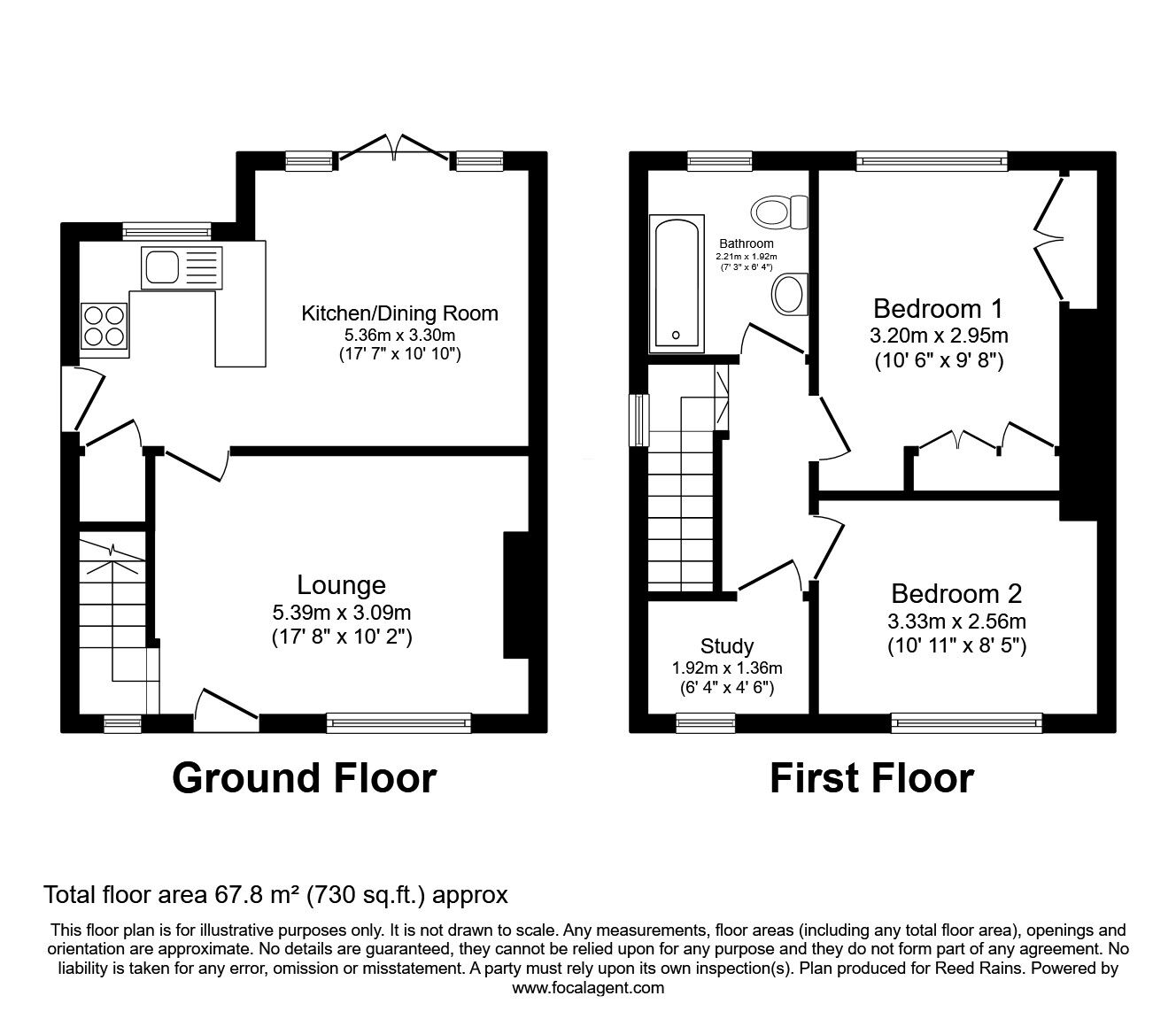 Floorplan of 2 bedroom End Terrace House for sale, Highroad Well Lane, Halifax, West Yorkshire, HX2