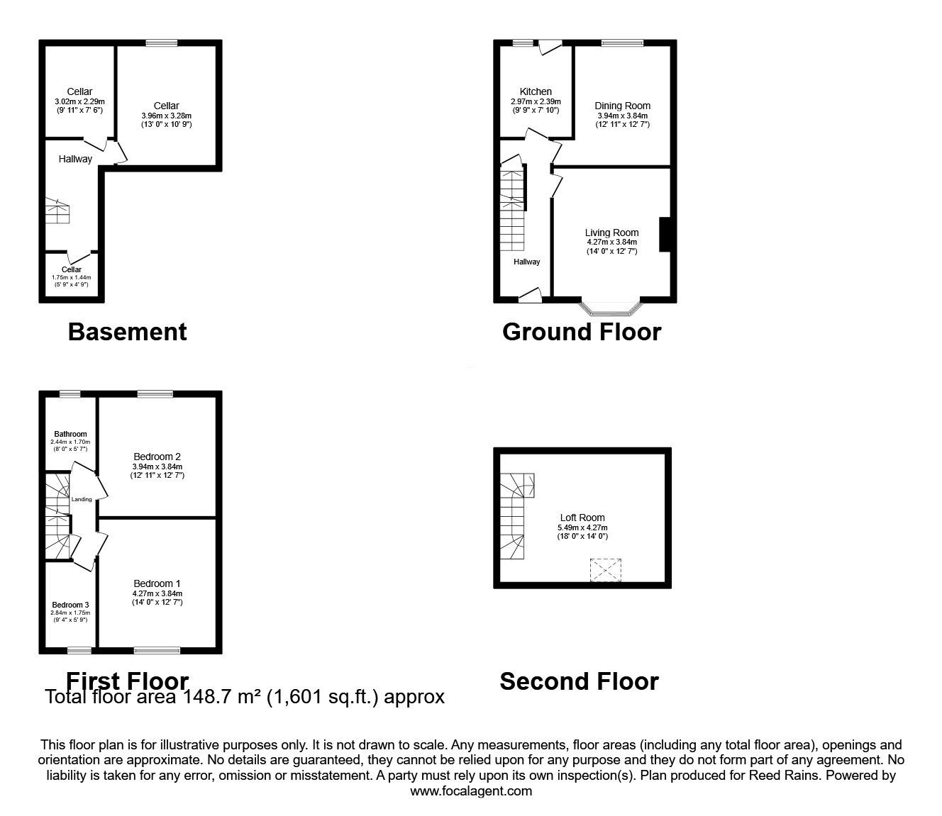 Floorplan of 4 bedroom End Terrace House for sale, Limes Avenue, Halifax, West Yorkshire, HX3