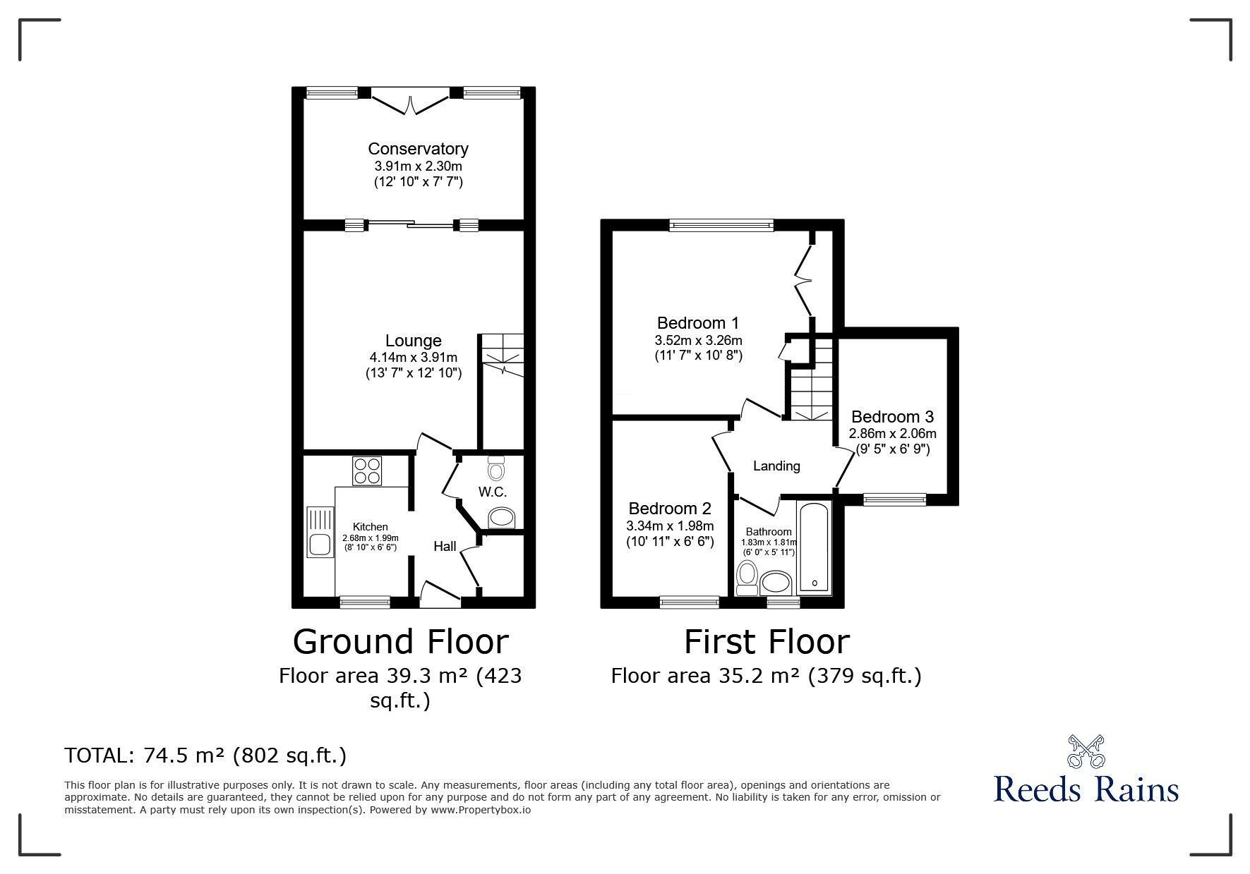 Floorplan of 3 bedroom Semi Detached House to rent, Hastings Way, Halifax, West Yorkshire, HX1