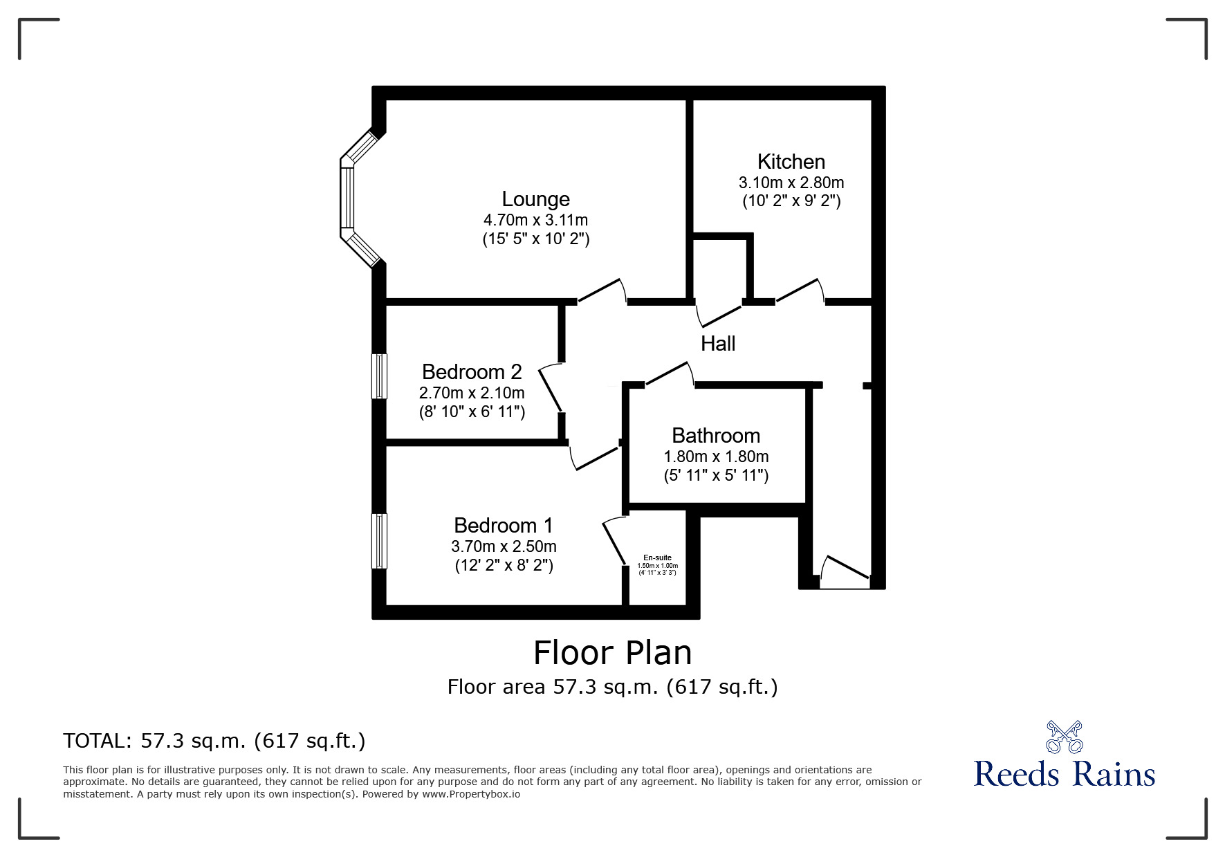 Floorplan of 2 bedroom  Flat for sale, Trooper Lane, Halifax, West Yorkshire, HX3