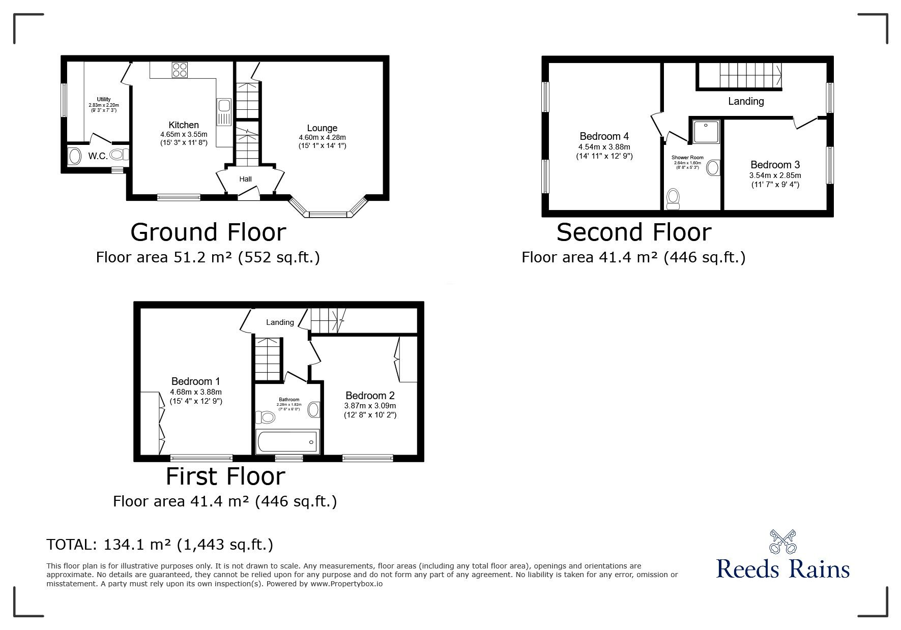 Floorplan of 4 bedroom End Terrace House to rent, Pine Street, Halifax, West Yorkshire, HX1