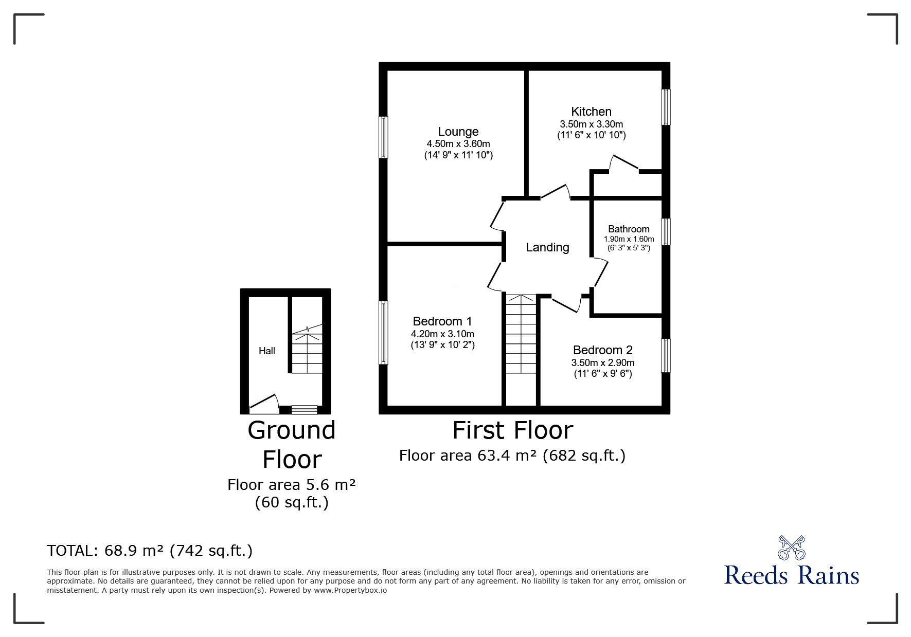 Floorplan of 2 bedroom  Flat for sale, Carmel Road, Halifax, West Yorkshire, HX3