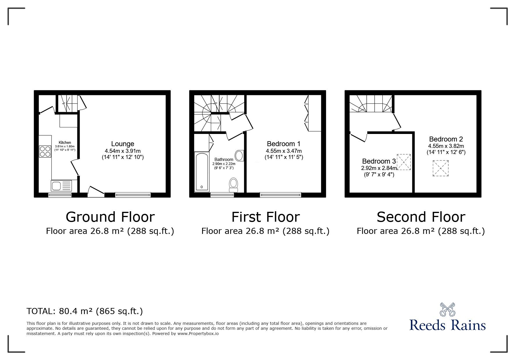 Floorplan of 3 bedroom Mid Terrace House to rent, Claremount Road, Halifax, West Yorkshire, HX3