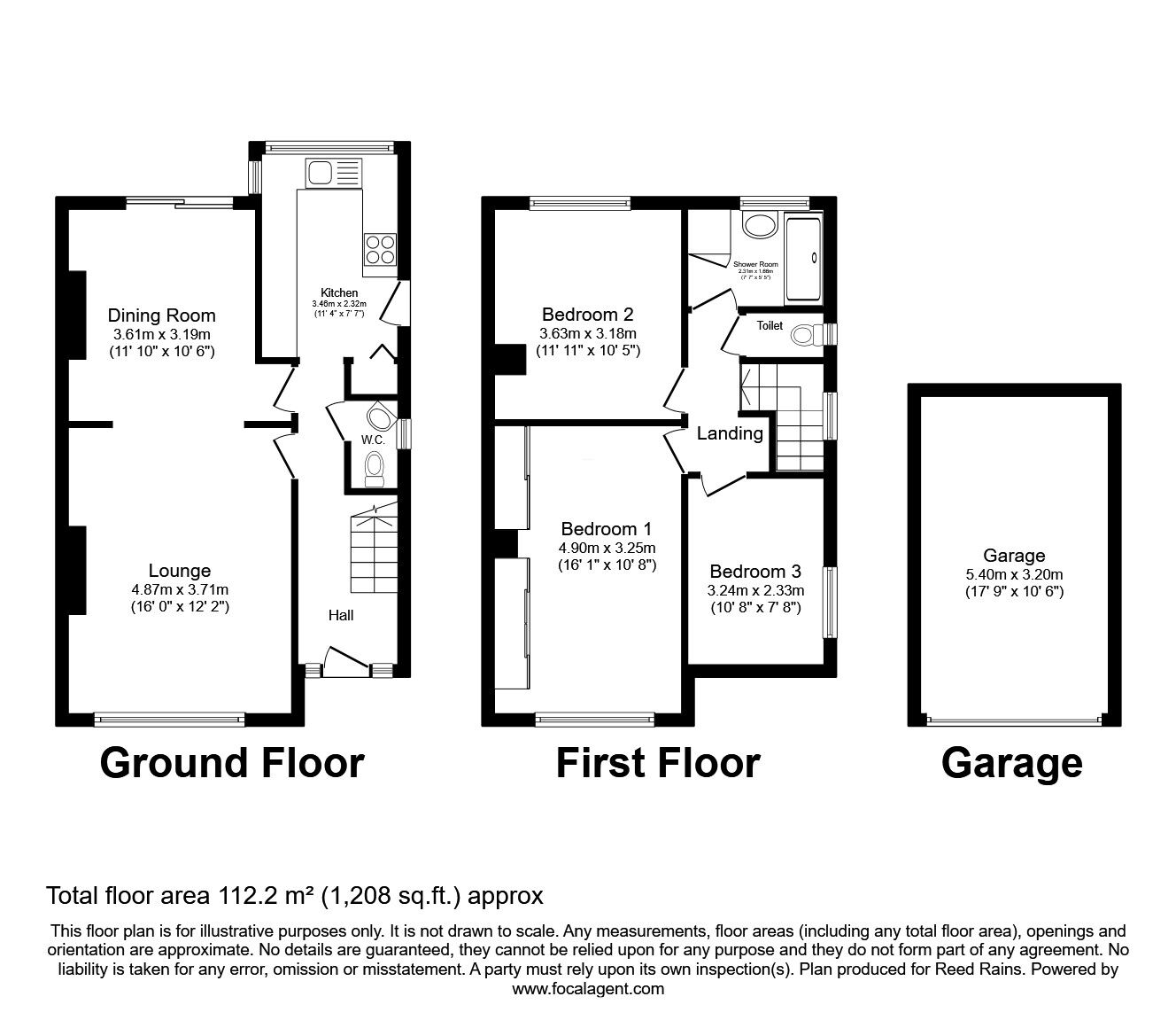 Floorplan of 3 bedroom Semi Detached House for sale, Riley Lane, Halifax, West Yorkshire, HX2