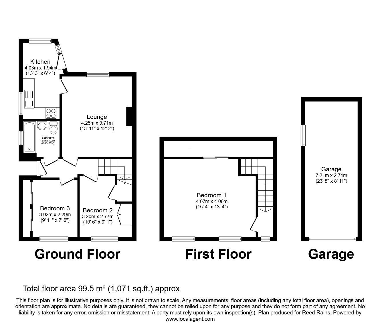 Floorplan of 3 bedroom Semi Detached House for sale, Norton Close, Halifax, West Yorkshire, HX2