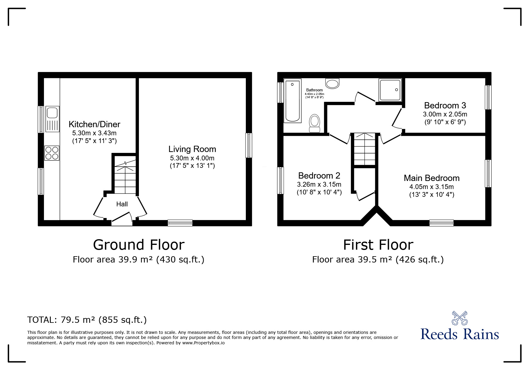 Floorplan of 3 bedroom End Terrace House for sale, Nursery Lane, Halifax, West Yorkshire, HX3