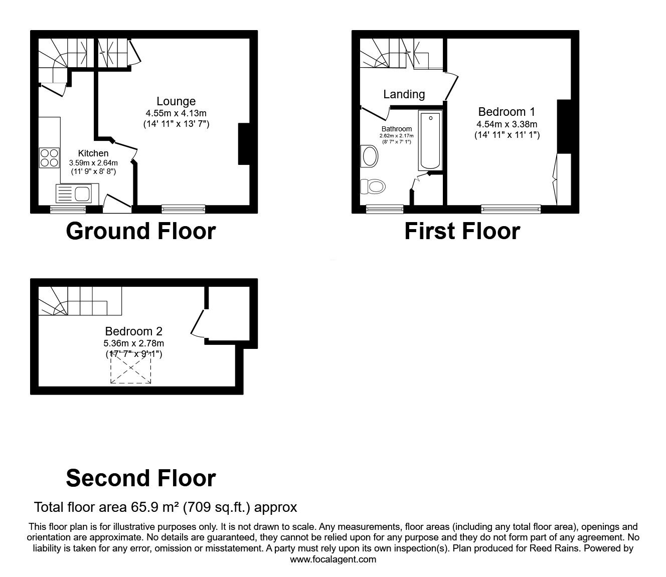 Floorplan of 2 bedroom Mid Terrace House for sale, Bethel Street, Halifax, West Yorkshire, HX3