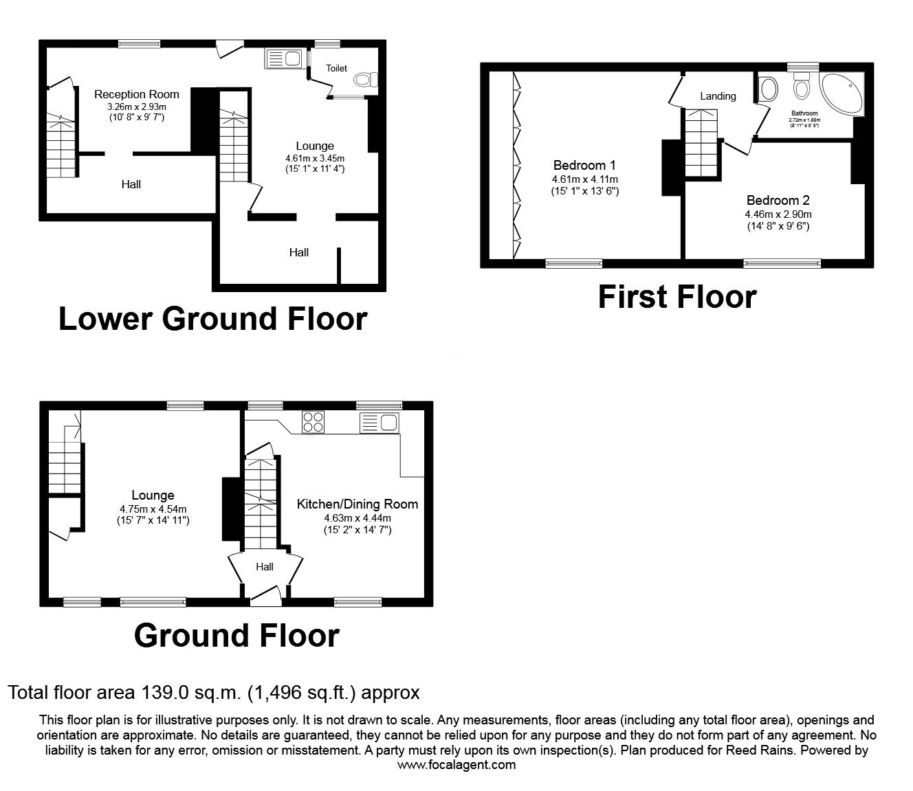 Floorplan of 2 bedroom Mid Terrace House for sale, Skircoat Green, Halifax, West Yorkshire, HX3