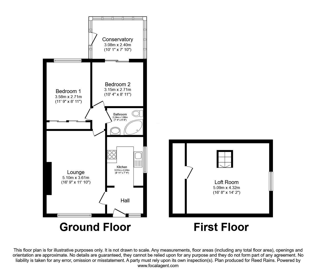 Floorplan of 2 bedroom Semi Detached Bungalow for sale, Aysgarth Crescent, Halifax, West Yorkshire, HX2