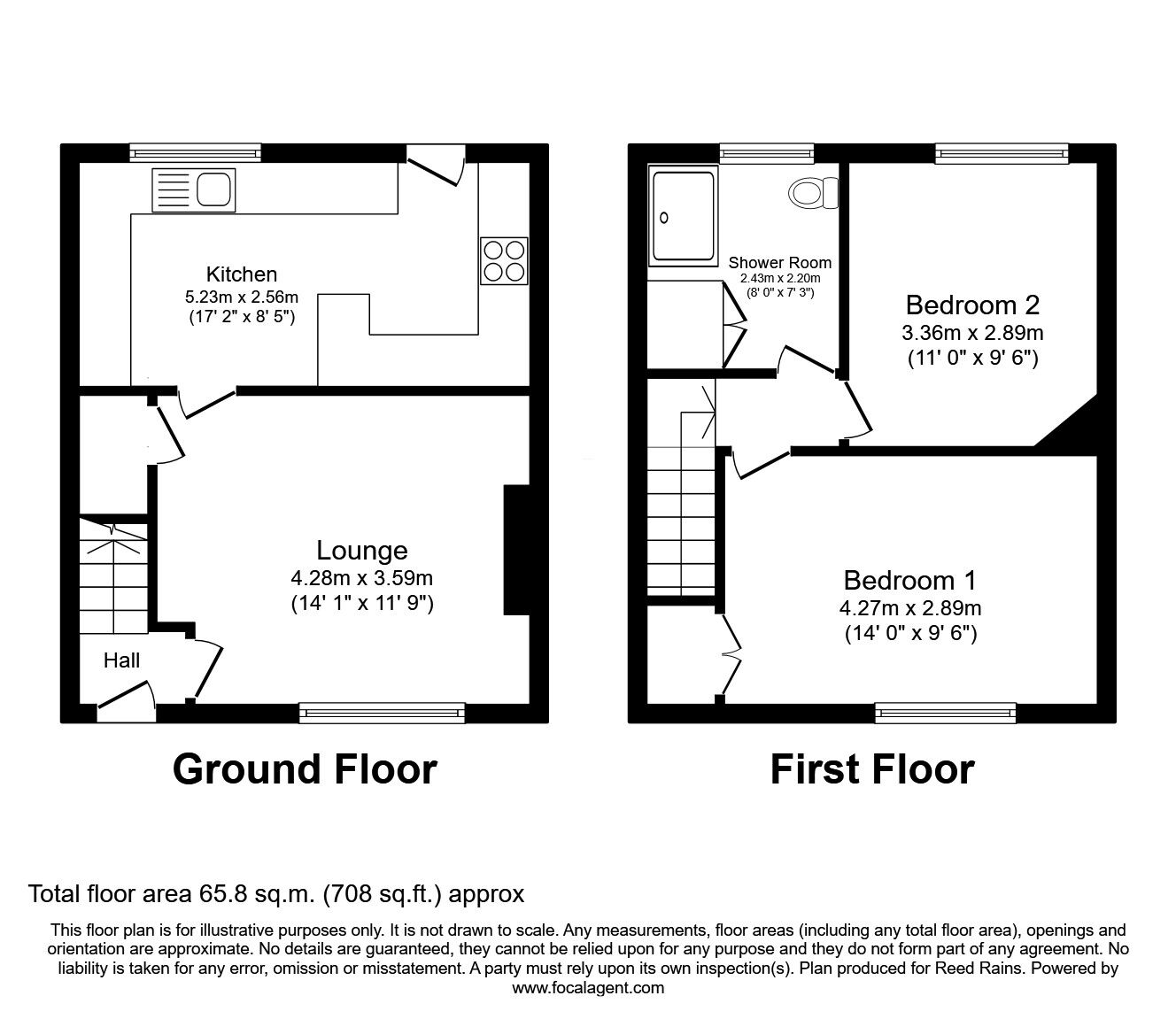 Floorplan of 2 bedroom Mid Terrace House for sale, Pye Nest Gardens, Halifax, West Yorkshire, HX2