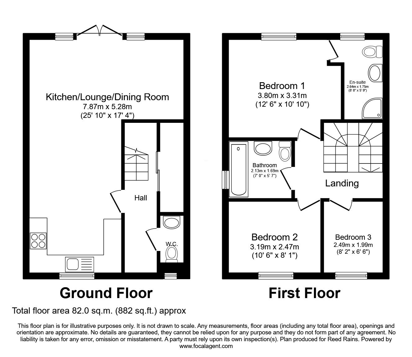 Floorplan of 3 bedroom Semi Detached House for sale, Creek View, Wheatley, West Yorkshire, HX3