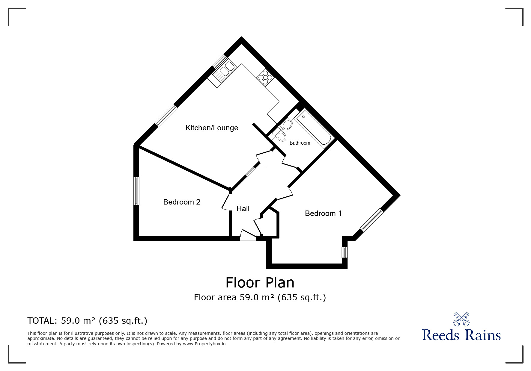 Floorplan of 2 bedroom  Flat to rent, Blithfield Way, Stoke-On-Trent, ST6