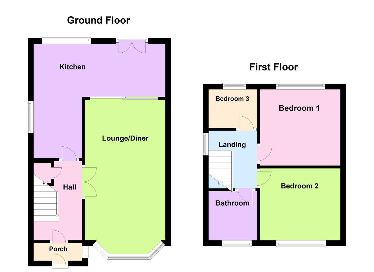 Floorplan of 3 bedroom Semi Detached House for sale, Birchgate, Stoke-on-Trent, Staffordshire, ST2