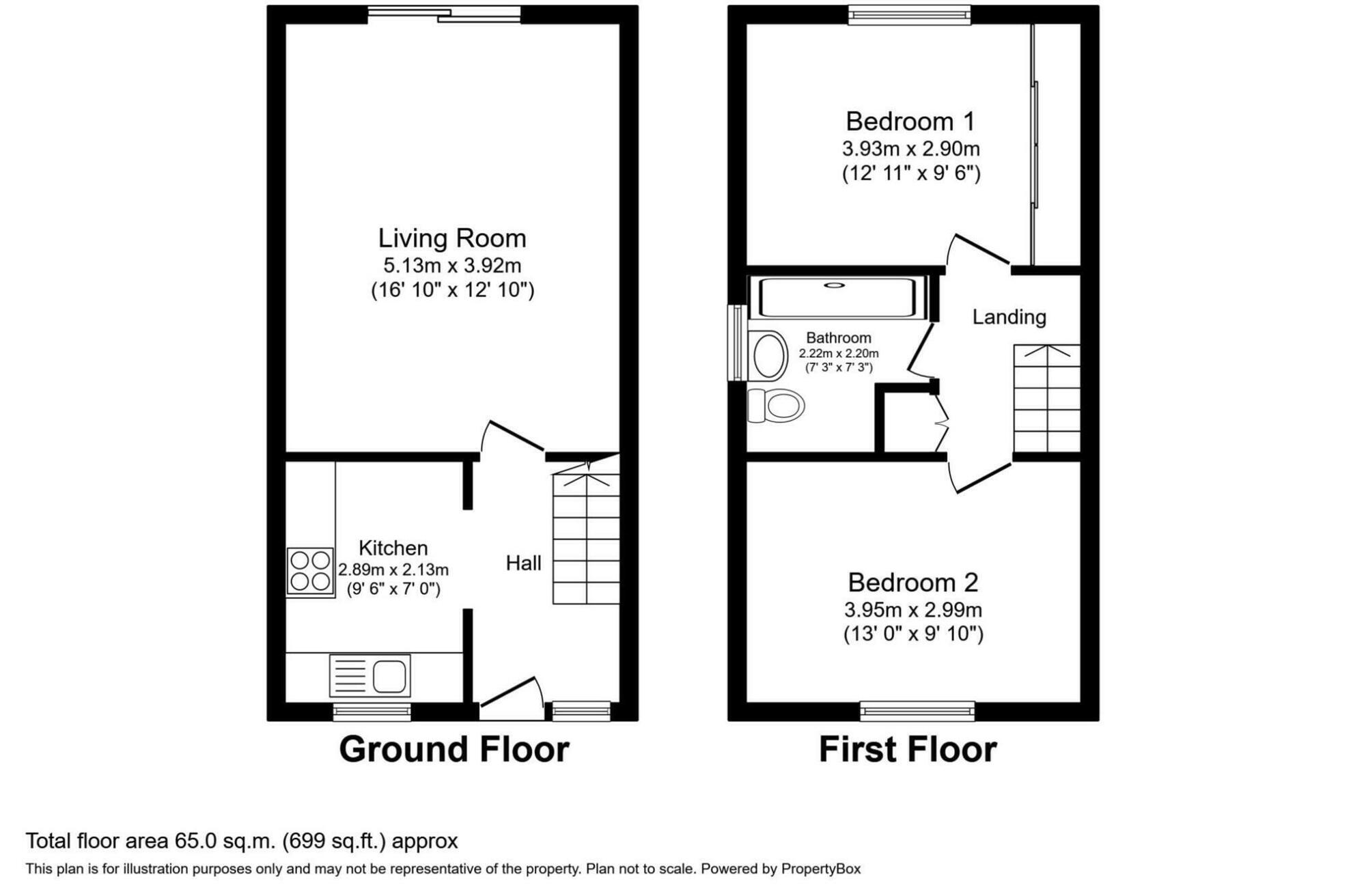 Floorplan of 2 bedroom Semi Detached House for sale, Meadow Road, Stoke-on-Trent, Staffordshire, ST6