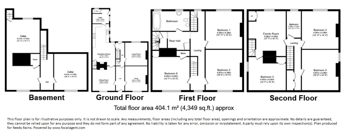 Floorplan of 6 bedroom  House for sale, Shropshire Street, Market Drayton, Shropshire, TF9