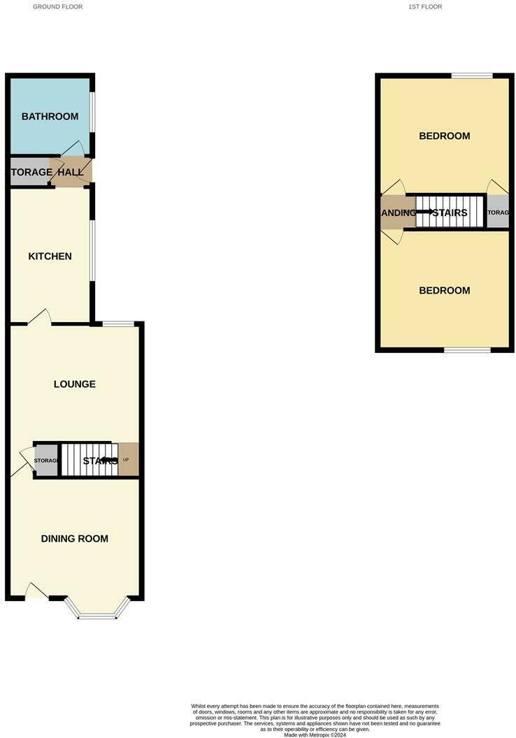 Floorplan of 2 bedroom Mid Terrace House for sale, Campbell Terrace, Stoke-on-Trent, Staffordshire, ST1