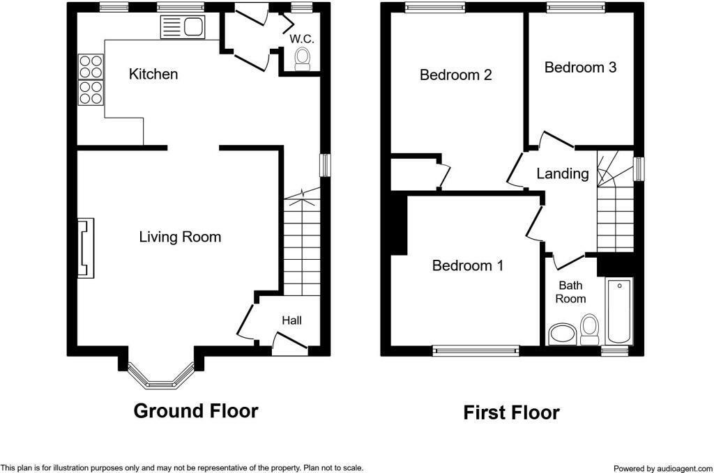 Floorplan of 3 bedroom Semi Detached House for sale, Greasley Road, Stoke-on-Trent, Staffordshire, ST2